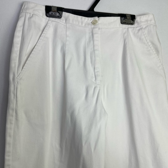 Vintage white cotton straight cropped legs pants - Picture 2 of 5